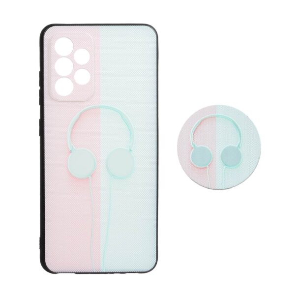 قاب طرح دار پاپ سوکت دار محافظ لنزدار Samsung A52 - کد 3159 - CH