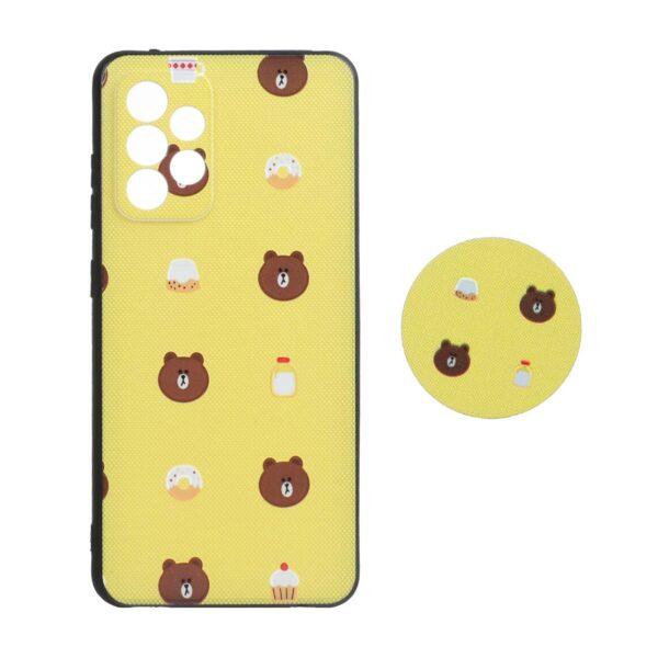 قاب طرح دار پاپ سوکت دار محافظ لنزدار Samsung A52 - کد 3182 - CH