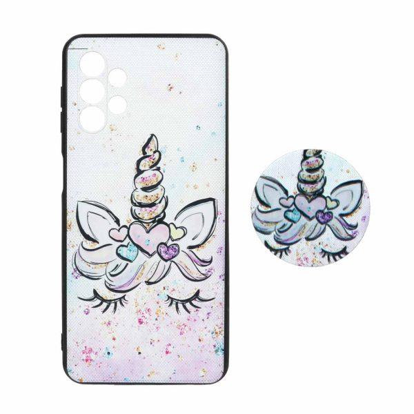 قاب طرح دار پاپ سوکت دار محافظ لنزدار Samsung A32-5G کد 4078 - CH