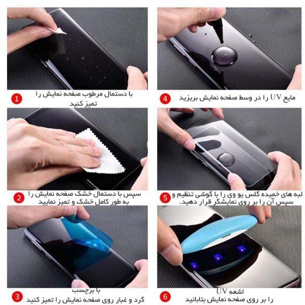 محافظ صفحه نمایش شیشه ای Samsung S10 - UV Privacy (پک دار) - مشکی
