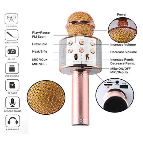میکروفون بلوتوثی ws کارائوکه مدل 858