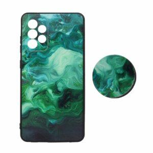 قاب طرح دار پاپ سوکت دار محافظ لنزدار Samsung A72 - کد 3334 - CH