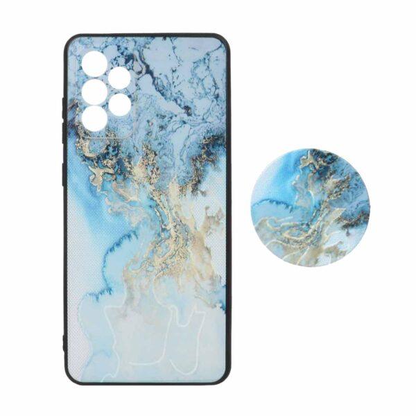 قاب طرح دار پاپ سوکت دار محافظ لنزدار Samsung A72 - کد 3337 - CH