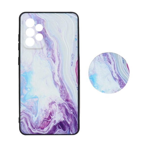 قاب طرح دار پاپ سوکت دار محافظ لنزدار Samsung A72 - کد 3352 - CH