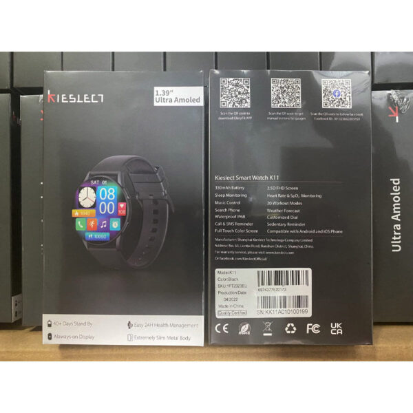 ساعت هوشمند شیائومی Kieslect مدل Smart WATCH K11 PRO به همراه بند سیلیکونی - مشکی