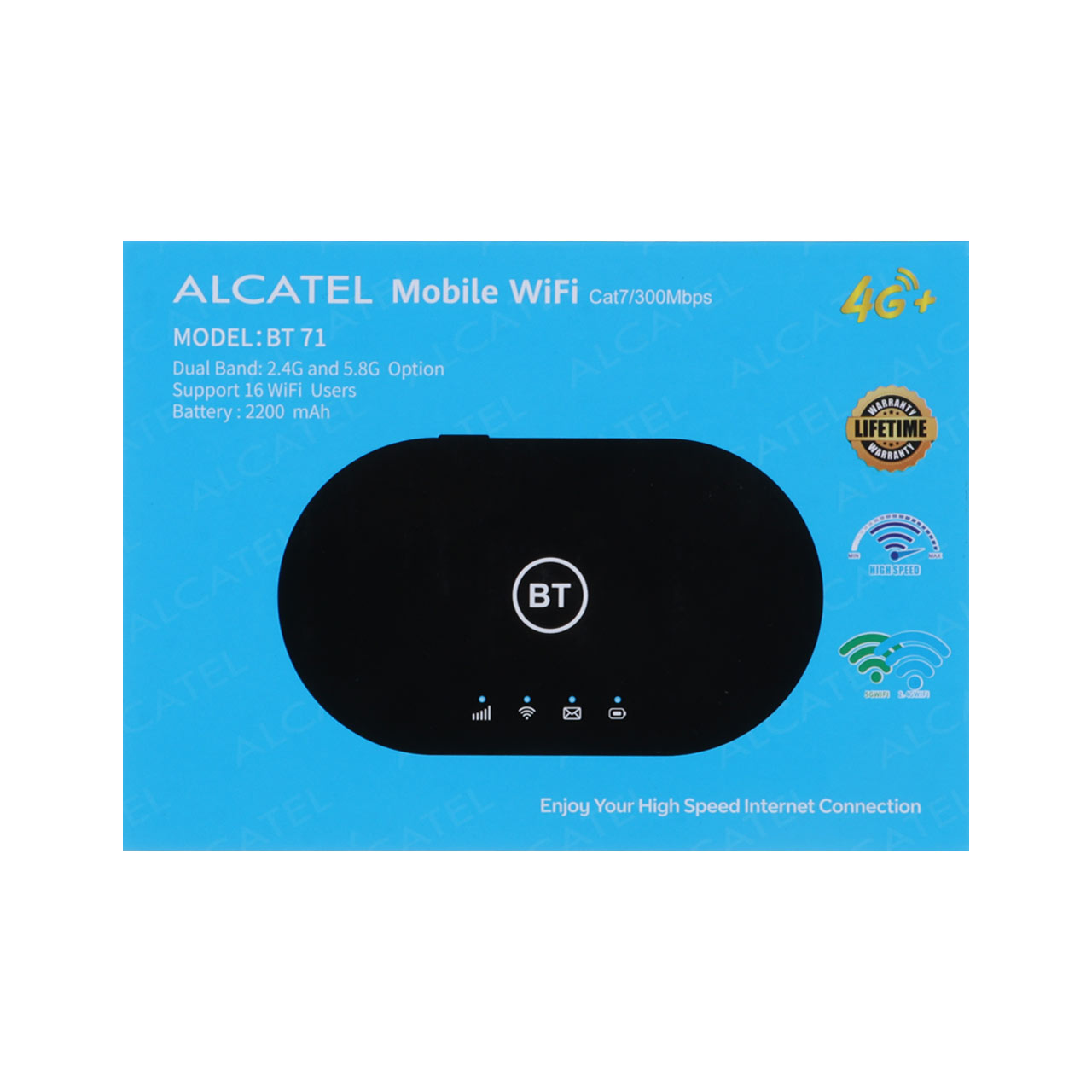 مودم همراه ALCATEL +4G مدل BT71 + سیم کارت LTE + تخفیف 2,322,000 تومان + 4 قسطه