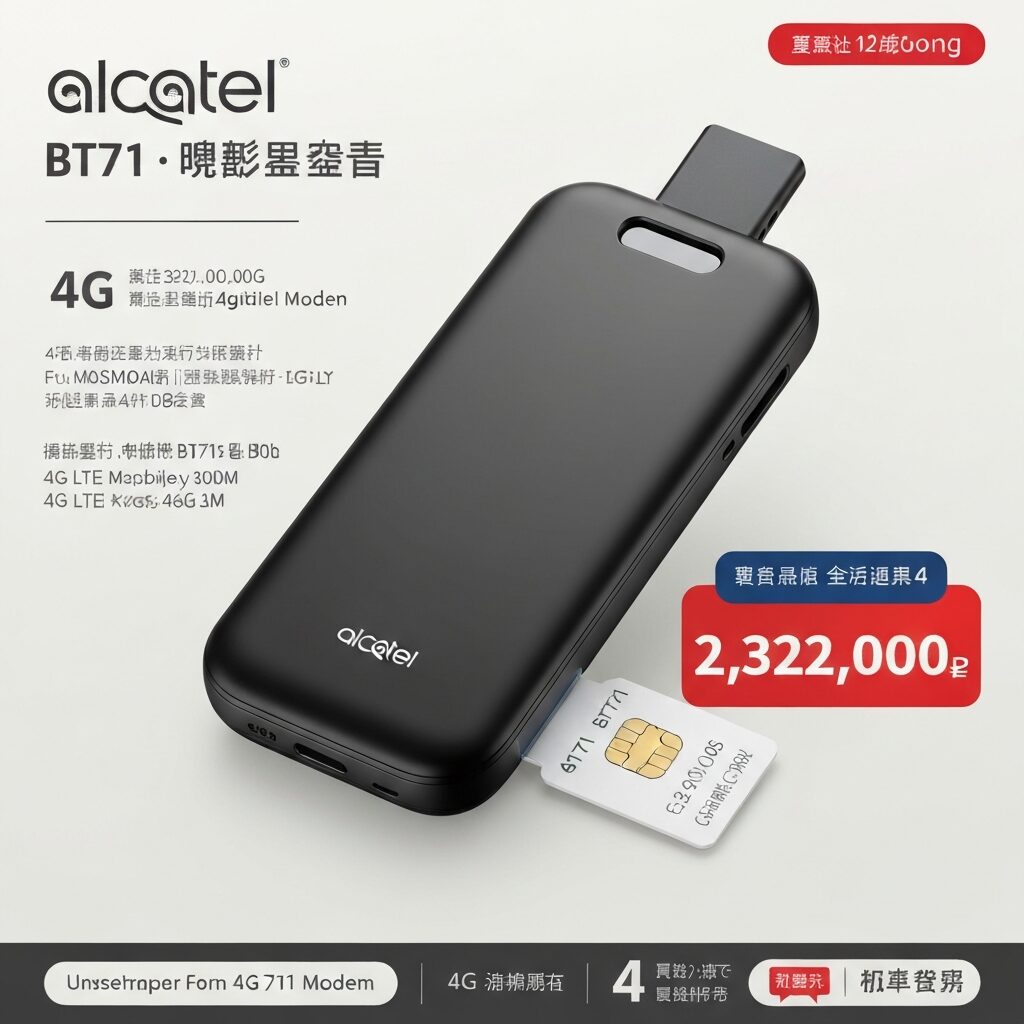 مودم همراه ALCATEL +4G مدل BT71 + سیم کارت LTE + تخفیف 2,322,000 تومان + 4 قسطه